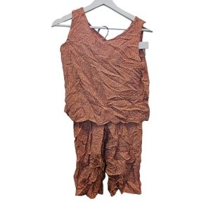 MLV Sleeveless V Neck Two Piece Pant Top Outfit Pink